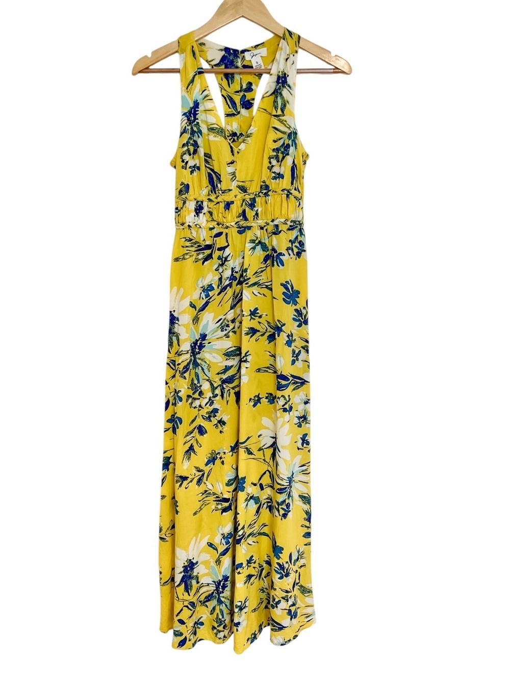 Japna Floral Print Maxi Dress Yellow & Blue